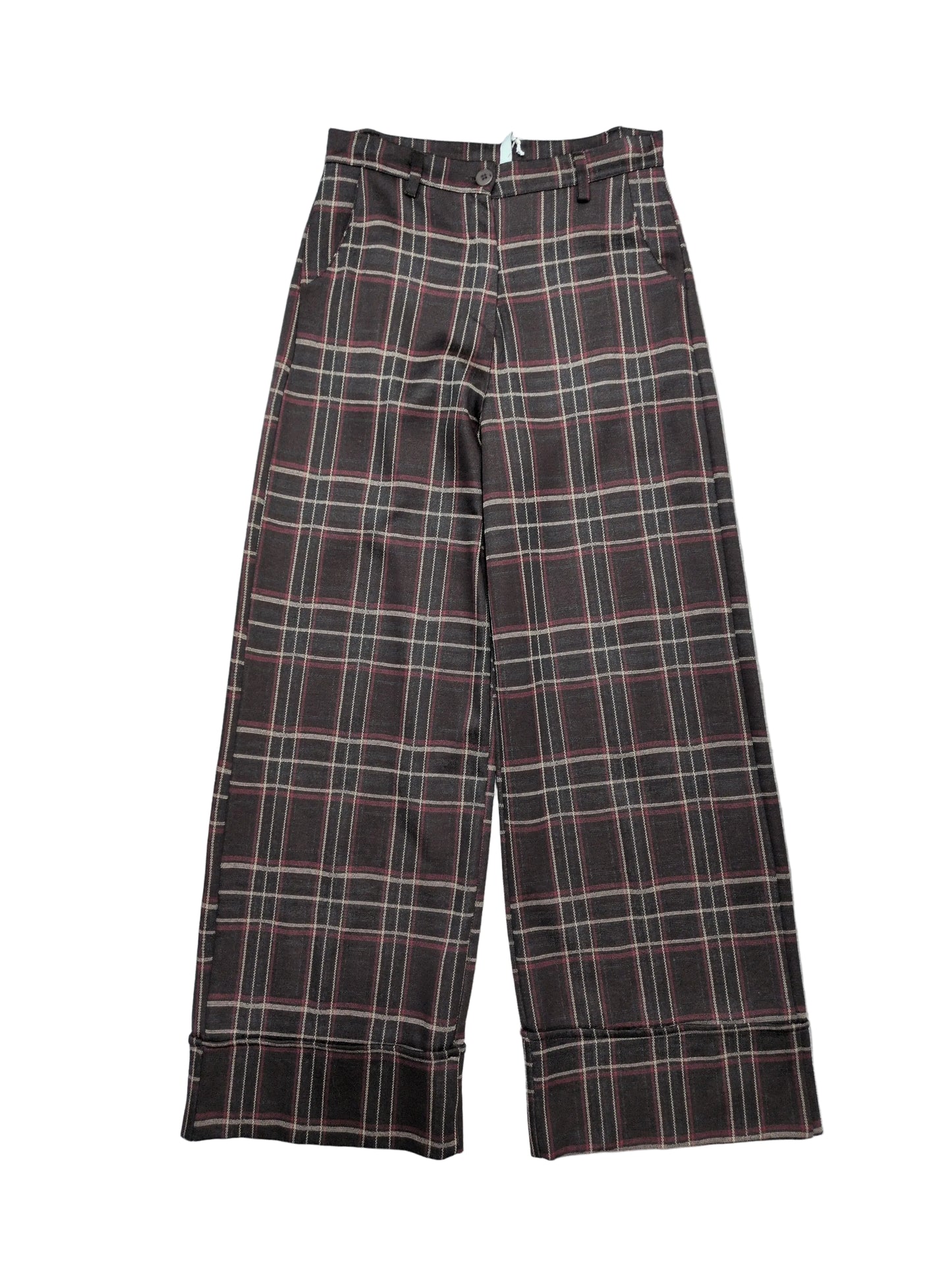 Pantalone donna quadri con risvolto elegante STORE 55