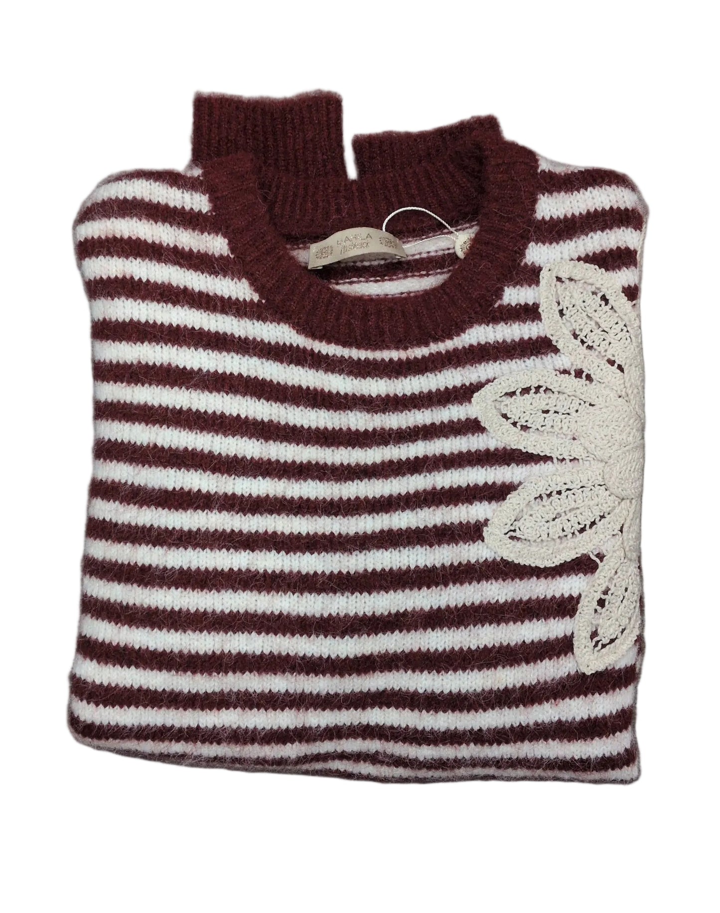 Maglia donna girocollo lana mohair con ricamo STORE 55