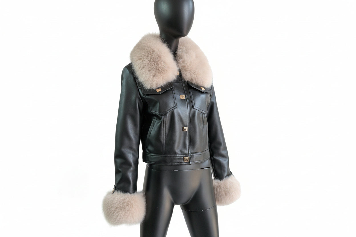 Giubbotto ecopelle con pelliccia STORE 55