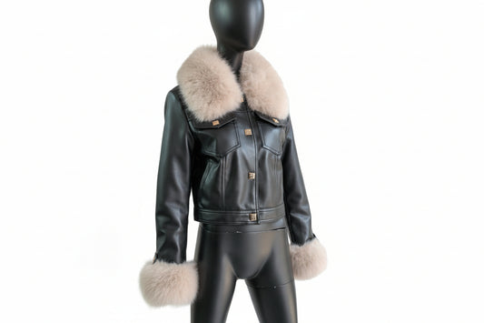 Giubbotto ecopelle con pelliccia STORE 55