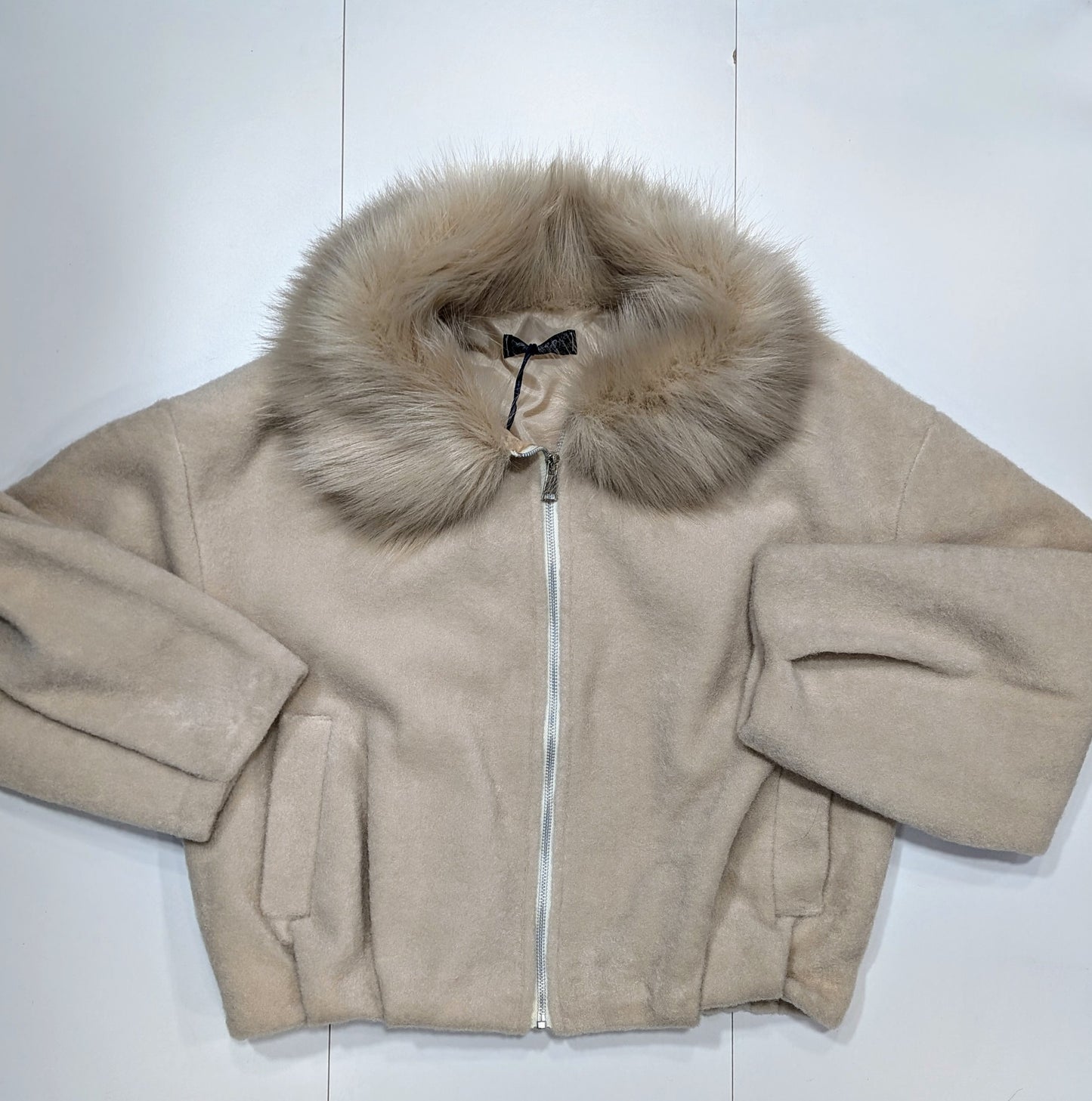 Bomber donna lana con pelliccia elegante STORE 55