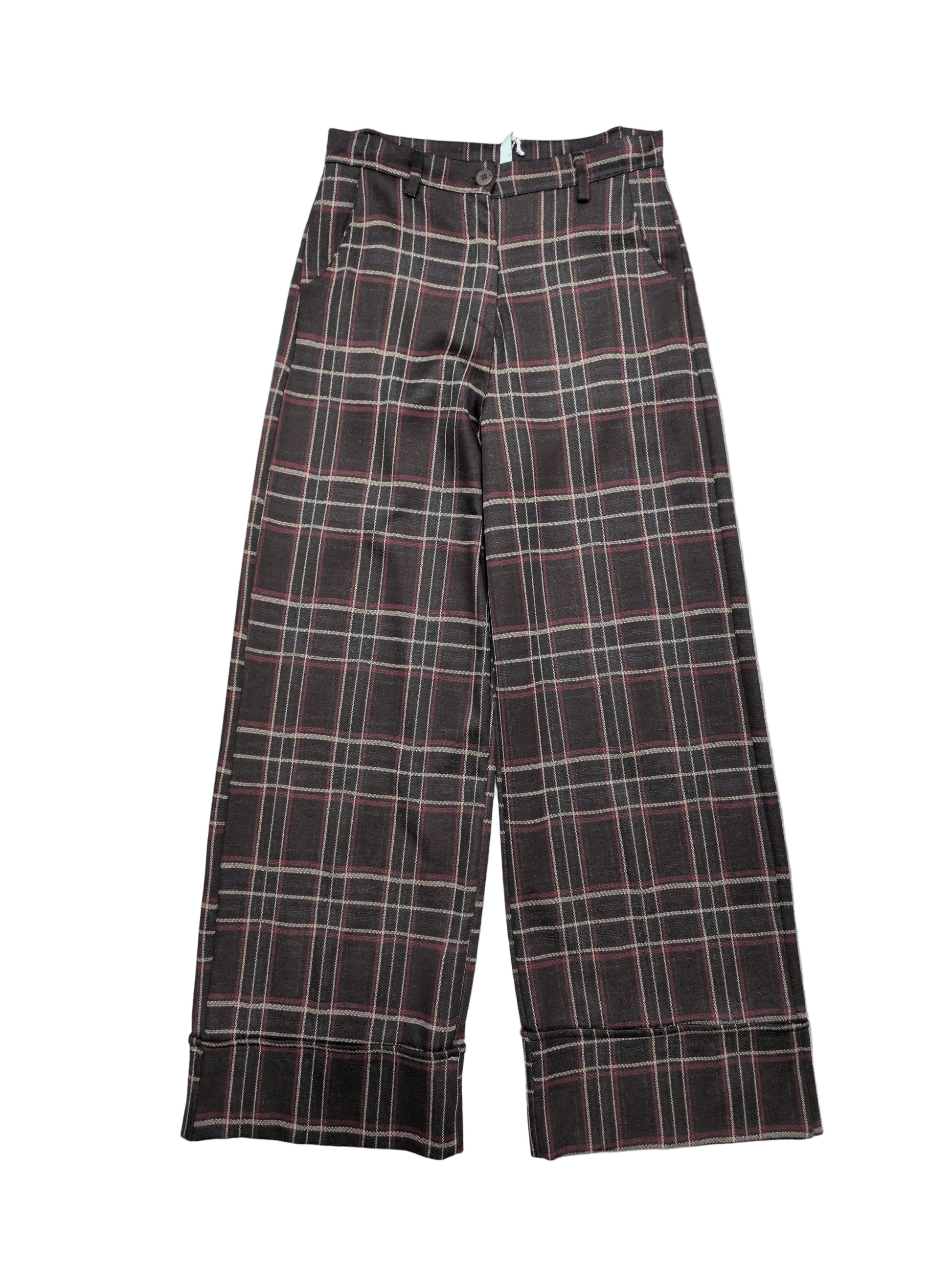 Pantalone donna quadri con risvolto elegante STORE 55