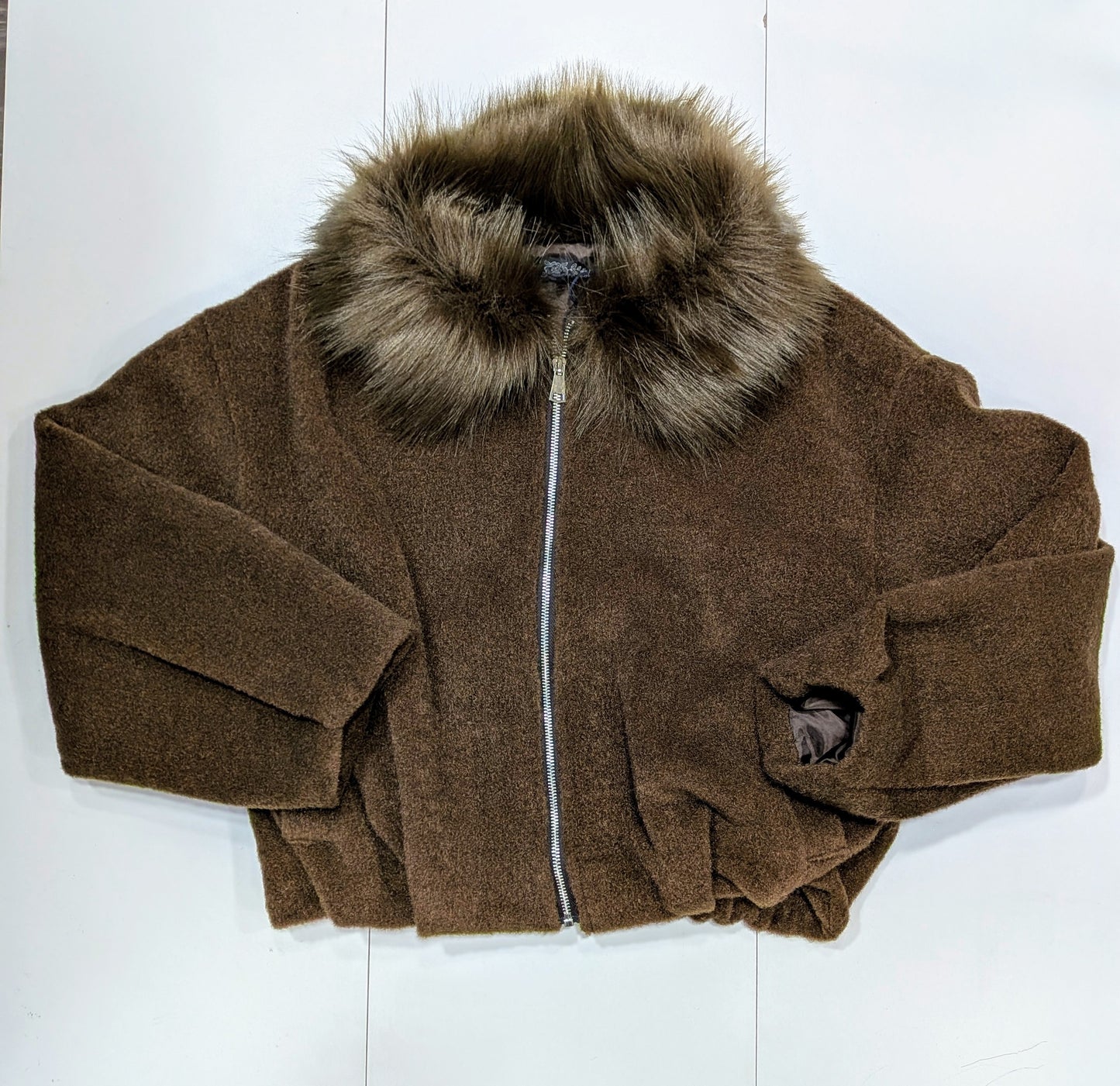 Bomber donna lana con pelliccia elegante STORE 55