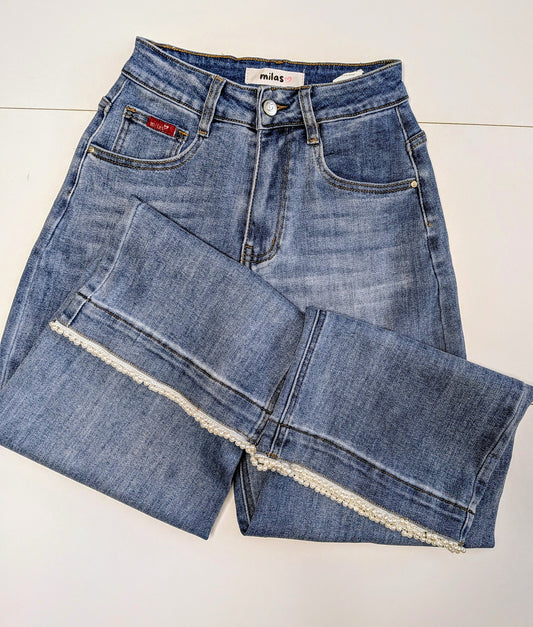 Jeans con applicazioni perline STORE 55