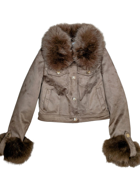 Giubbotto donna camoscio con pelliccia removibile STORE 55