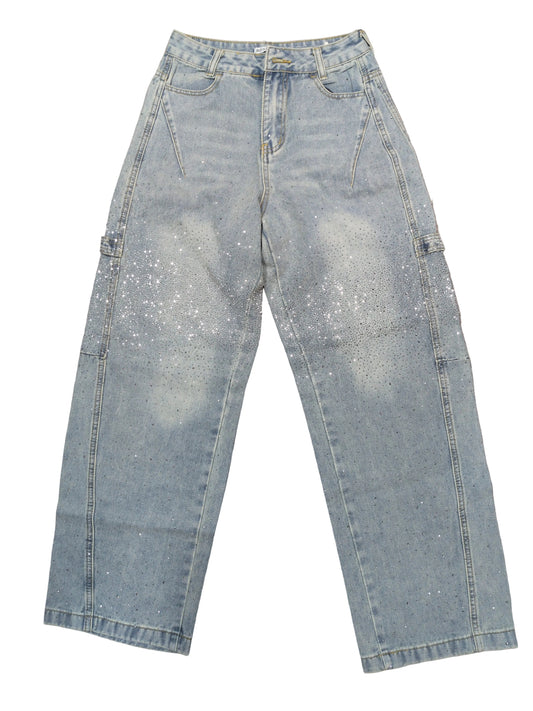 Jeans donna balloon con applicazioni modello ampio STORE 55
