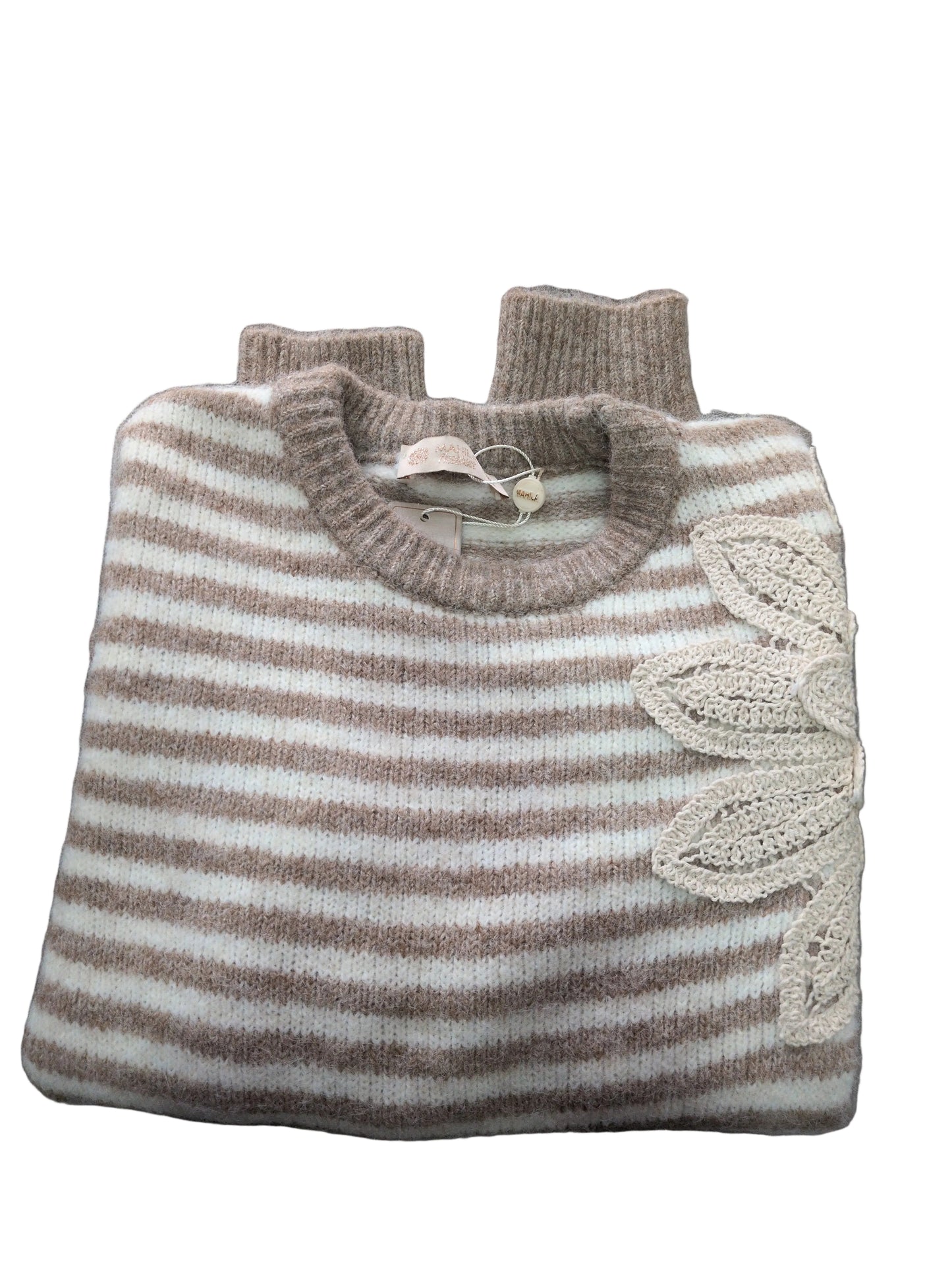 Maglia donna girocollo lana mohair con ricamo STORE 55