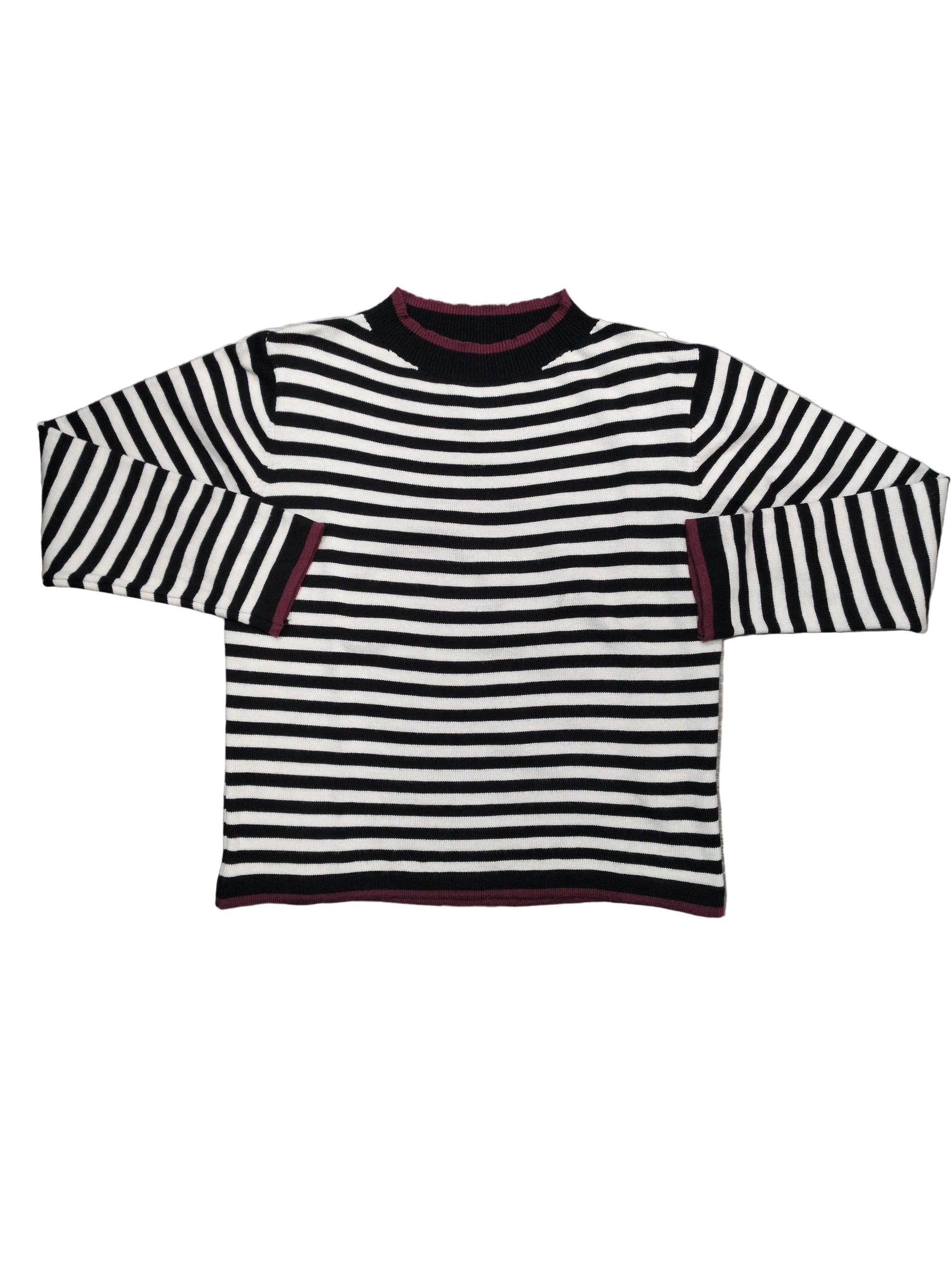 Maglia donna lana rasata righe contrasto STORE 55