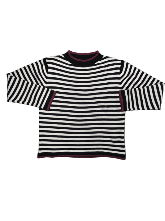 Maglia donna lana rasata righe contrasto STORE 55
