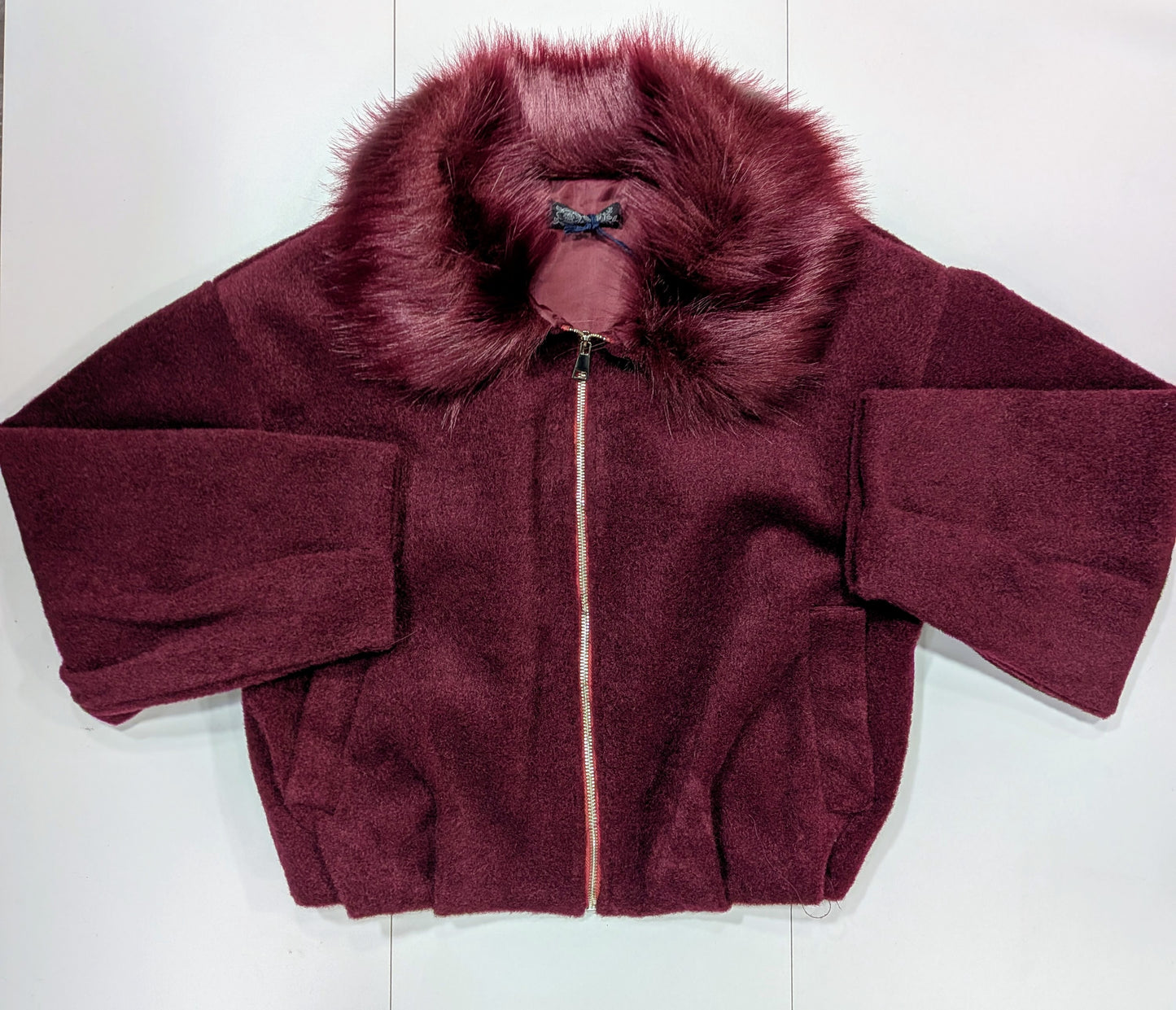 Bomber donna lana con pelliccia elegante STORE 55