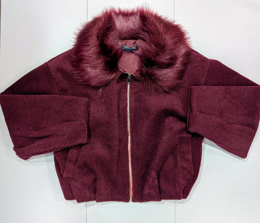 Bomber donna lana con pelliccia elegante STORE 55