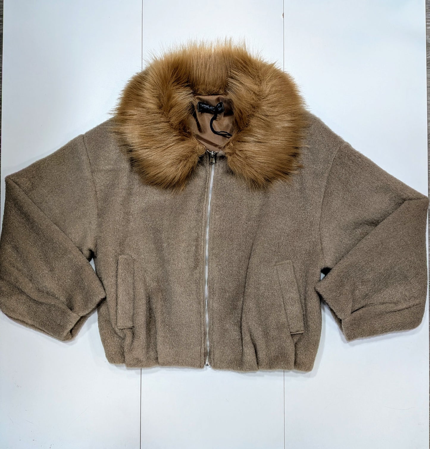 Bomber donna lana con pelliccia elegante STORE 55